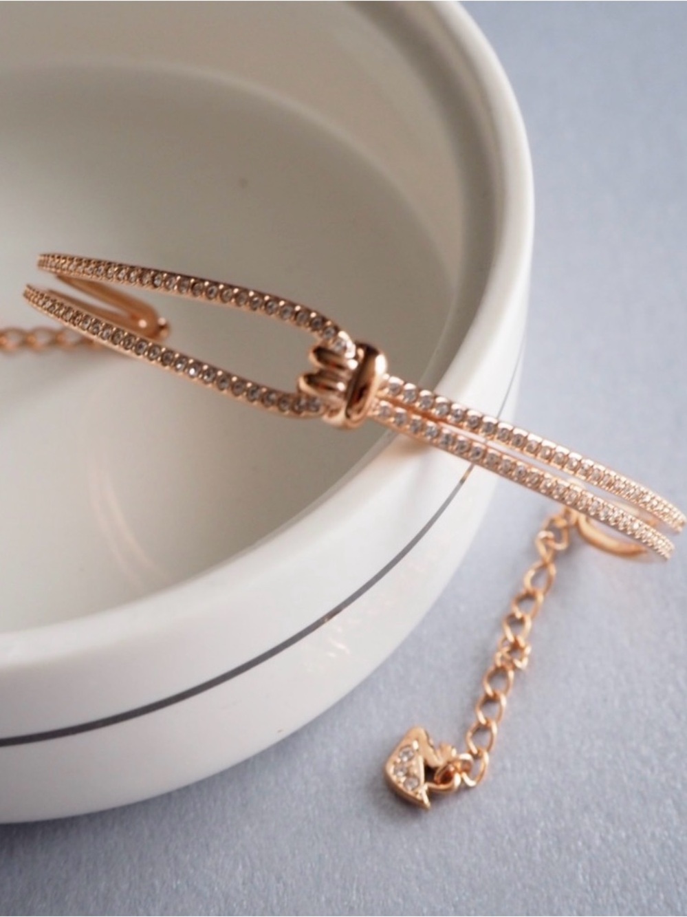 Swarovski Rose Gold Knot Chain Bracelet